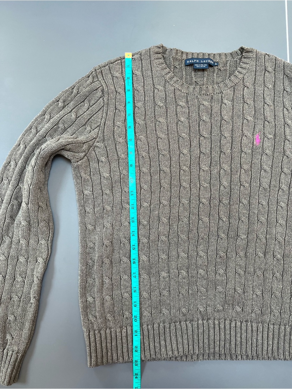 Ralph Lauren Women's Cable Knit Crewneck Sweater Size XL Academia Old Money - Picture 9 of 9